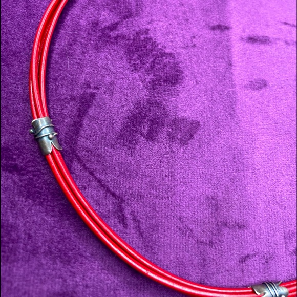 Red Leather Choker - Picture 5 of 5